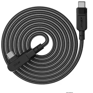 Kabel Cable USB-C to USB-C Acefast C5-03 angled, 100W, 2m (black)