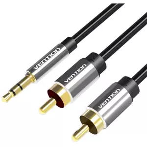 Kabel 2xRCA cable (Cinch) jack to 3.5mm Vention BCFBJ 5m (black)