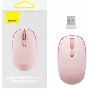 Myš Wireless mouse Baseus F01B Tri-mode  2.4G BT5.0 1600 DPI (pink)