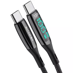 Kabel USB-C to USB-C cable BlitzWolf BW-TC23, with display, 100W, 1.8m (black)