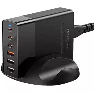 Nabíječka Wall charger Blitzwolf BW-S25, 75W, 3x USB + 3x USB-C (black)