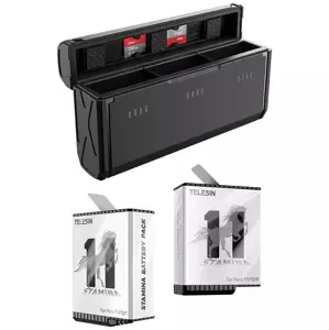 Nabíječka 3-slot pocket charger box Telesin + 2 batteries for GoPro Hero 9 / Hero 10 / Hero 11 (GP-PT-G01)