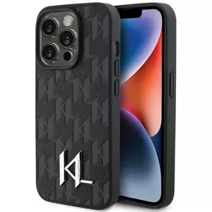 Kryt Karl Lagerfeld KLHCP15LPKLPKLK iPhone 15 Pro 6.1" black hardcase Leather Monogram Hot Stamp Metal Logo (KLHCP15LPKLPKLK)