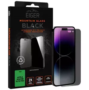 Ochranné sklo Eiger Mountain Black Privacy Screen Protector 2.5D for Apple iPhone 15 / 15 Pro in Black