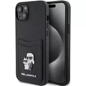 Kryt Karl Lagerfeld KLHCP15SSAPKCNPK iPhone 15 6.1" black hardcase Saffiano Cardslot Karl&Choupette Metal Pin (KLHCP15SSAPKCNPK)