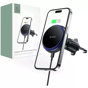 TECH-PROTECT MM15W-V4 MAGNETIC MAGSAFE VENT CAR MOUNT WIRELESS CHARGER 15W BLACK (9490713933787)