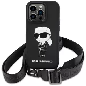 Kryt Karl Lagerfeld KLHCP15SSCBSKNK iPhone 15 6.1" hardcase black Crossbody Silicone Ikonik (KLHCP15SSCBSKNK)