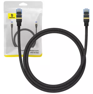 Kabel Baseus Braided network cable cat.7 Ethernet RJ45, 10Gbps, 1m (black)