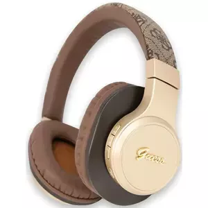 Sluchátka Guess Bluetooth on-ear headphones brown 4G Script (GUBH604GEMW)