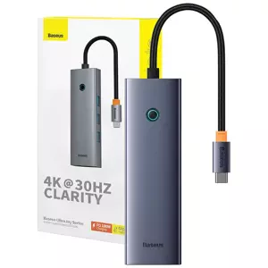 USB Hub Baseus 6in1 Hub UltraJoy USB-C do HDMI4K@30Hz1+3xUSB 3.0+PD+RJ45 (space grey)