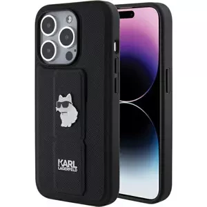 Kryt Karl Lagerfeld KLHCP15LGSACHPK iPhone 15 Pro 6.1" black hardcase Gripstand Saffiano Choupette Pins (KLHCP15LGSACHPK)