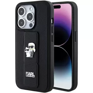 Kryt Karl Lagerfeld KLHCP15LGSAKCPK iPhone 15 Pro 6.1" black hardcase Gripstand Saffiano Karl&Choupette Pins (KLHCP15LGSAKCPK)