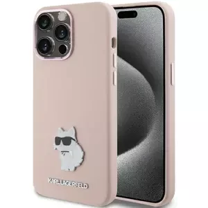 Kryt Karl Lagerfeld KLHCP15LSMHCNPP iPhone 15 Pro 6.1" pink Silicone Choupette Metal Pin (KLHCP15LSMHCNPP)