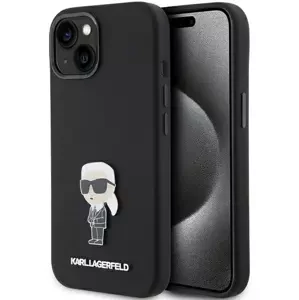 Kryt Karl Lagerfeld KLHCP15MSMHKNPK iPhone 15 Plus 6.7" black Silicone Ikonik Metal Pin (KLHCP15MSMHKNPK)