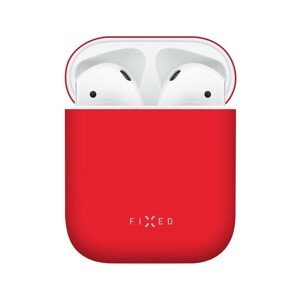 FIXED Silky ultratenké silikonové pouzdro Apple Airpods červené
