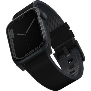 UNIQ Straden voděodolný kožený řemínek Apple Watch 45/44/42mm černý