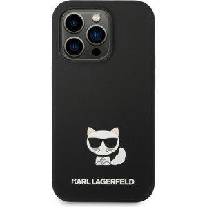 Karl Lagerfeld Liquid Silicone Choupette kryt iPhone 14 Pro Max černý