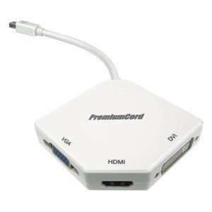 PremiumCord adaptér Mini DisplayPort - HDMI + DVI + VGA 1080p