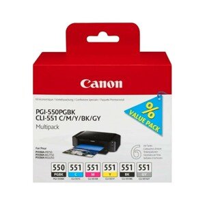 Canon Cartridge PGI-550/CLI-551 PGBK/C/M/Y/BK/GY Multi Pack
