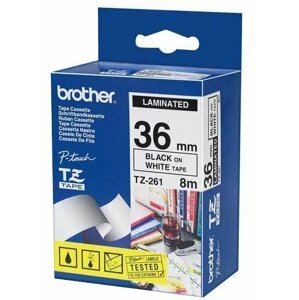 Brother páska - TZE-261, bílá/černá (36mm, laminovaná) - TZE261