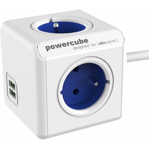 PowerCube EXTENDED USB prodlužovací přívod 1,5m - 4 zásuvka, modrá - 8718444085836