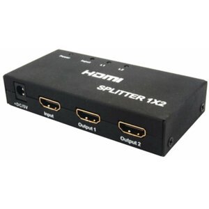 PremiumCord HDMI splitter 1-2 portů kovový s napájením, 4K, FULL HD, 3D - khsplit2b