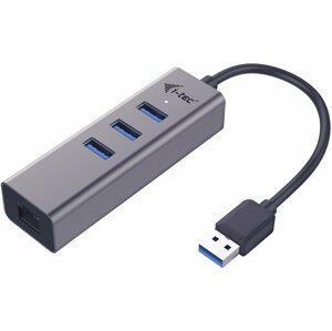 i-tec USB 3.0 Metal 3 port HUB Gigabit Ethernet 1x USB 3.0 na RJ-45 3x USB 3.0 - U3METALG3HUB