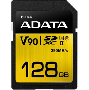 ADATA SDXC Premier One 128GB 290/260MB/s UHS-II U3 - ASDX128GUII3CL10-C