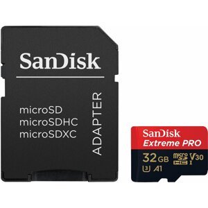 SanDisk Micro SDHC Extreme Pro 32GB 100MB/s A1 UHS-I U3 V30 + SD adaptér - SDSQXCG-032G-GN6MA