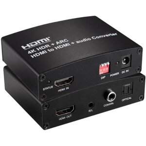 PremiumCord HDMI2.0 Repeater/Extractor 4Kx2K@60Hz s oddělením audia, stereo jack, Toslink, RCA - khcon-41