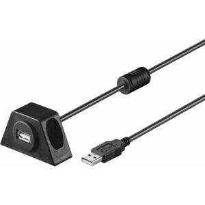 PremiumCord USB 2.0 prodlužovací kabel 2m.MF s konektorem na přišroubování - ku2dock2