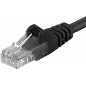 PremiumCord Patch kabel UTP RJ45-RJ45 level 5e, 1m, černá - sputp01C