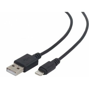 Gembird CABLEXPERT kabel USB 2.0 lightning (IP5 a vyšší) nabíjecí a synchronizační kabel, 2m, černá - CC-USB2-AMLM-2M