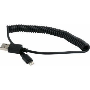 Gembird CABLEXPERT kabel USB A Male/Lightning Male, 1,5m, kroucený, černá - CC-LMAM-1.5M