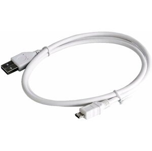 Gembird CABLEXPERT kabel USB A Male/Micro B Male 2.0, 0,5m, High Quality, bílá - CCP-mUSB2-AMBM-W-0.5M