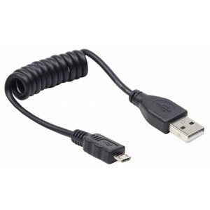 Gembird CABLEXPERT kabel USB A Male/Micro B Male 2.0, 60cm, kroucený, černá - CC-mUSB2C-AMBM-0.6M