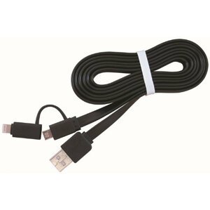 Gembird CABLEXPERT kabel USB COMBO, MicroUSB + lightning, 1m, černá - CC-USB2-AMLM2-1M