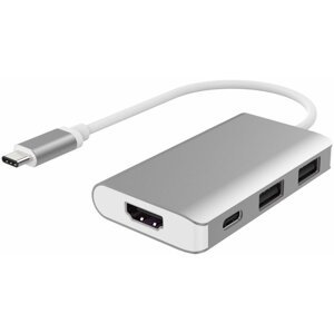 PremiumCord převodník USB3.1 typ C na HDMI + 2xUSB3.0 + PD charge, Aluminium pouzdro - ku31dock06