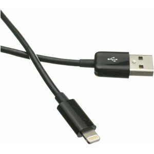 C-TECH kabel USB 2.0 Lightning (IP5 a vyšší) nabíjecí a synchronizační kabel, 1m, černá - CB-APL-10B