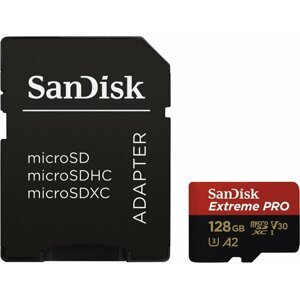 SanDisk Micro SDXC Extreme PRO 128GB 170 MB/s A2 UHS-I U3 V30 + SD adaptér - SDSQXCY-128G-GN6MA