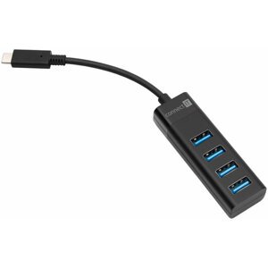 CONNECT IT USB-C externí hub, 4 porty USB-A 3.0 - CHU-6050-BK