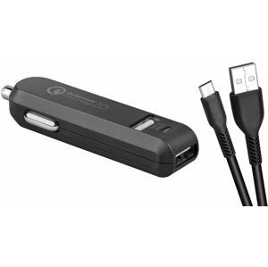 Avacom CarMAX 2 nabíječka do auta 2x Qualcomm Quick Charge 2.0 (micro USB kabel), černá - NACL-QC2XM-KK