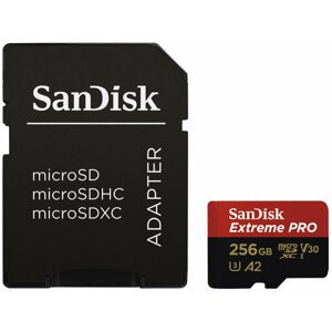 SanDisk Micro SDXC Extreme PRO 256GB 170 MB/s A2 UHS-I U3 V30 + SD adaptér - SDSQXCZ-256G-GN6MA