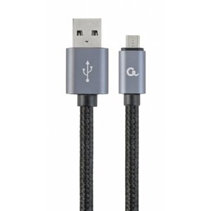 Gembird CABLEXPERT kabel USB A Male/Micro B Male 2.0, 1,8m, opletený, černá - CCB-mUSB2B-AMBM-6