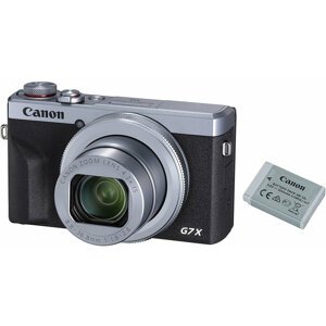 Canon PowerShot G7 X Mark III, stříbrná + Battery kit - 3638C014