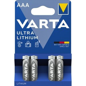 VARTA baterie Ultra Lithium AAA, 4ks - 6103301404
