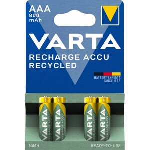 VARTA nabíjecí baterie Recycled AAA 800 mAh, 4ks - 56813101404