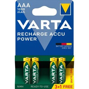VARTA nabíjecí baterie Power AAA 1000 mAh, 3+1ks - 5703301494