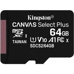 Kingston Micro SDXC Canvas Select Plus 100R 64GB 100MB/s UHS-I - SDCS2/64GBSP