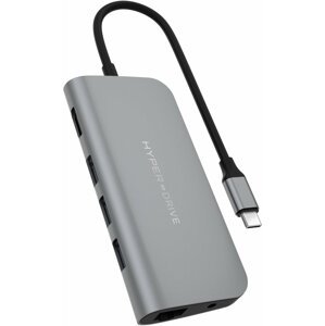 HyperDrive POWER 9 v 1 USB-C Hub, šedá - HY-HD30F-GRAY
